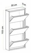 купить Полка для обуви Trendy Locking 3 Piece Metal-Anthracite, 50x103x15cm в Кишинёве 