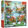 cumpără Puzzle Trefl 34609 Puzzles - 4in1 - Unique dinosaurs în Chișinău 