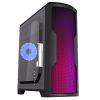 Case ATX GAMEMAX G562-RGB, w/o PSU, 1x120mm, Blue LED, 75 RGB LED Front Panel, USB3.0, Black 