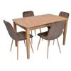 купить Комплект стол и стулья Evelin di Costacurta стол HV-27V Light Brown + 4 стула YTC-080Wo Bluvel-38 в Кишинёве 