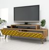 cumpără Comodă TV Trendy Oras, Nuc, Galben 140x48x41cm în Chișinău 