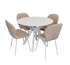 купить Комплект стол и стулья Evelin di Costacurta стол Raffles Round White + 4 стула YTC-064Wh Bjorn-24 Light beige в Кишинёве 