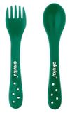 купить Посуда для кормления Akuku A0074 Набор ложка и вилка Green в Кишинёве 
