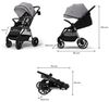 cumpără Сărucior pentru copii KinderKraft Grande 2 Moonlight Grey (KSGRAN02GRY0000) în Chișinău 