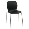 купить Пластиковый стул, хромированные стальные ножки, 530x540x835 мм, черный в Кишинёве 