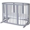 купить Кроватка Ingvart 1727012 Круглая умная кровать 9 в 1, серая (трансформируемая), 72x72x120 см в Кишинёве 