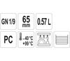 купить Гастроемкость GN 1/9 65 мм PC в Кишинёве 