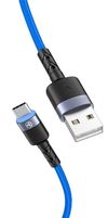 купить Кабель для моб. устройства Tellur TLL155344 Cable USB - Type-C, cu LED, 3A, 1.2m, Blue в Кишинёве 