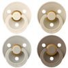cumpără Suzetă BIBS 120460 Set 4 Colour Latex, tetina rotunda, 6 luni + Ivory/Sand/Vanilla/Dark Oak-120460 în Chișinău 