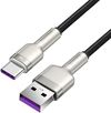 купить Кабель для моб. устройства Baseus CAKF000101 USB-A to Type-C 66W, 3A, 1m, Metal, Cafule Series, Black в Кишинёве 