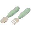 купить Посуда для кормления Beaba B913580 набор из нержавеющей стали ложка/вилка Sage Зеленый в Кишинёве 
