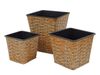 Set ghiveci pentru flori "Impletitura" 3buc: 12X12cm, 16X14cm, 18X20cm, natural si gri, ratan/ plast