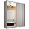 купить Шкаф Mobildor-Lux Compact uși glisante Oglindă + PAL cu ornament linii (190x45x220H cm) Grey в Кишинёве 