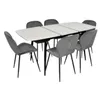 купить Комплект стол и стулья Evelin di Costacurta стол DT-532R B + 6 стульев YTC-064B Blu-14 (Dark grey) в Кишинёве 