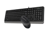 Набор клавиатура + мышь A4Tech F1010, проводной, черный/серый 