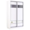 купить Шкаф Mobildor-Lux Fox uși glisante din PAL cu elemente din oglindă (120x60x230H cm) Alb в Кишинёве 