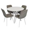 купить Комплект стол и стулья Evelin di Costacurta стол Raffles Round White + 4 стула YTC-078Wh UF885-14 Grey в Кишинёве 