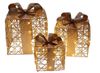 cumpără Decor de Crăciun și Anul Nou Promstore 56515 Set figurine Gift-cube, LED+timer, 3buc, aurii în Chișinău 