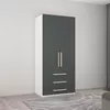cumpără Dulap Mobildor-Lux Smart-Home (0.90x0.56x2.0H m) cu polițe și sertare Alb/Anthracite în Chișinău 