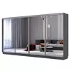 cumpără Dulap Mobildor-Lux Fox uși glisante din oglinzi (380x60x210H cm) Anthracite în Chișinău 
