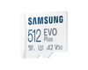 512GB MicroSD (Class 10) UHS-I (U3) +SD adapter, Samsung EVO Plus "MB-MC512KA" (R:130MB/s) 