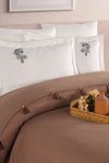 купить Домашний текстиль Promstore 57065.1 Lenjerie de pat 2pers NewHome Pike Brown cu broderie в Кишинёве 
