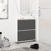 cumpără Raft pentru încălțăminte Mobildor-Lux Leo Slim 90x16x86H cm White/Anthracite în Chișinău 
