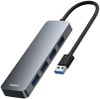 cumpără Adaptor de rețea USB Baseus B0005280B811-00 HUB 4in1 USB-A 3.0 to 4*USB-A 3.0 UltraJoy Series, Space Grey în Chișinău 