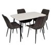 купить Комплект стол и стулья Evelin di Costacurta стол DT-532R B + 4 стула YTC-055B UF885-15 (Dark grey) в Кишинёве 