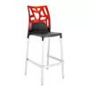 купить Барный стул Papatya Ego-Rock Bar - seat black / back red в Кишинёве 