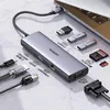 купить USB Hub Ugreen 15600 HUB 9in1 USB-C to HDMI (4K@60Hz) + VGA+ 3*USB-A 3.0 + Gigabit RJ45 +SD/TF + PD 100W | CM498, Grey в Кишинёве 