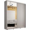 купить Шкаф Mobildor-Lux Compact uși glisante Oglindă + PAL cu ornament linii (220x45x200H cm) Grey в Кишинёве 