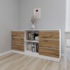cumpără Comodă Smartex (16134) Т3 120cm Alb+Stejar inchis în Chișinău 