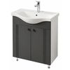 купить Шкаф под умывальник Mashtab 12129 Palma (Basic) cu 2 uși 650x370x850 Alb mat-Antracit в Кишинёве 