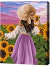 купить Картина по номерам BrushMe BS51571 40x50 сm (în cutie) Doamnă în floarea soarelui в Кишинёве 