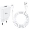 купить Зарядное устройство сетевое Hoco HCOWCLCN9ESWH USB to Lightning N9 2.1A Especial, White в Кишинёве 
