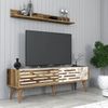купить Тумба напольная для TV Trendy Valensiya 140, Nuc, Alb, Marmura в Кишинёве 