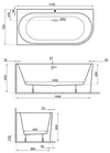 купить Ванна Polimat Sola R 170x75 + отдельно стоящий сифон в Кишинёве 