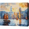 cumpără Tablou pe numere BrushMe MG0004FC 40х50cm (fără cutie) Hong Kong la apus în Chișinău 
