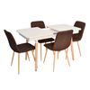 cumpără Set masă și scaune Evelin di Costacurta стол DT-432-1R Wo + 4 стула YTC-080Wo Dark brown în Chișinău 