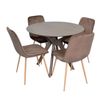купить Комплект стол и стулья Evelin di Costacurta стол Raffles Round Antique Grey + 4 стула YTC-080Wo Bluvel-38 в Кишинёве 