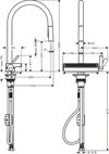 Aquno Select M81 Baterie de bucătărie, 170 , cu duș extensibil 3 jet , sBox