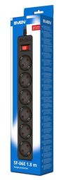 cumpără Filtru electric Sven SF-06E, 6 Sockets, Children protection, Non-Flammable, 3.0m, Black în Chișinău 