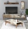 купить Стенка Trendy Valensiya Орех, Белый, Мрамор (комплект мебели для гостиной) (GTR001276) в Кишинёве 