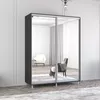 купить Шкаф Mobildor-Lux Раздвижные зеркальные двери Aron-P (150x60x220H см) Антрацит в Кишинёве 