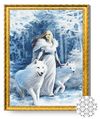 cumpără Tablou pe numere Art Gallery GA77164 Mozaic cu diamante 40x50cm Printesa iernii si lupii în Chișinău 