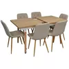 cumpără Set masă și scaune Evelin di Costacurta Стол DT-433-4WO + 6 стулья YTC-080Wo Light beige în Chișinău 