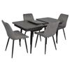 купить Комплект стол и стулья Evelin di Costacurta cтол DT-431-3R B + 4 стула YTC-055B Bluvel-14 (Dark grey) в Кишинёве 
