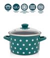 cumpără Cratiță Metalac 57047 Cratita emailata Green Dots 20cm, 4.0L, capac din sticla în Chișinău 