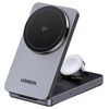cumpără Încărcător wireless Ugreen 45025, 3-in-1 Magnetic Wireless Charger Foldable Qi2 15W, Grey în Chișinău 